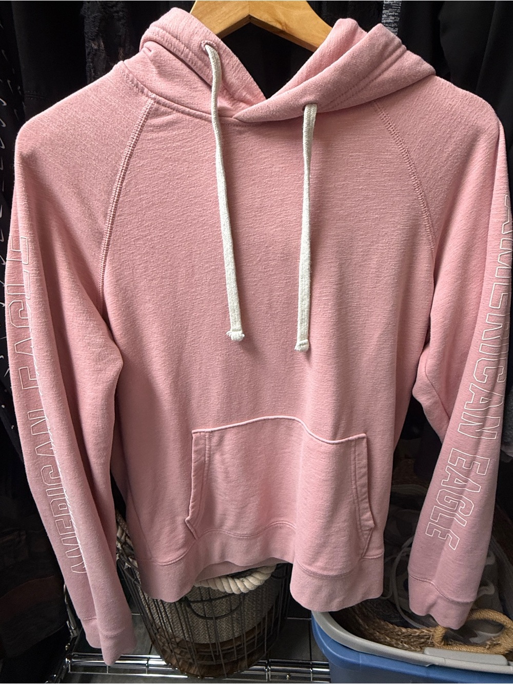 American Eagle Outfitters Light Pink Pullover Hoodie, small